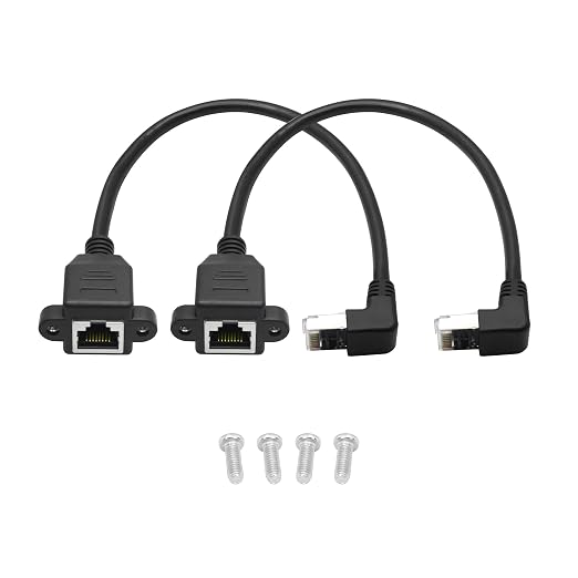 2Pcs 90 Degree Cat6 Ethernet Extension Cable 1FT, Down Angle RJ45 Male to by Maixbomr