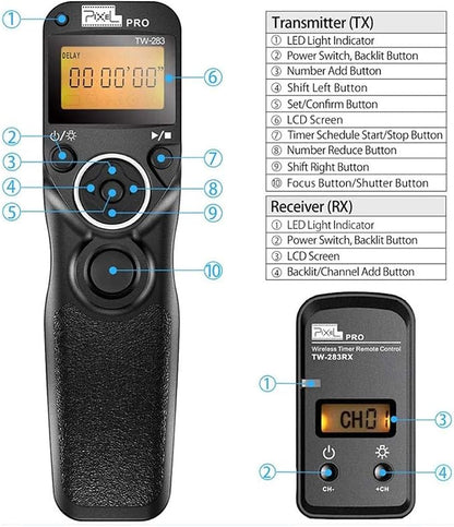 Pixel Wireless Timer Remote Shutter Release TW283-L1 Wireless Remote Control - Image 5