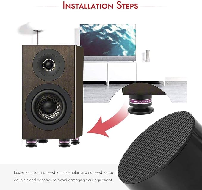 Tertullus 4 Pcs Aluminum Speaker Spike+Isolation Feet - Image 3