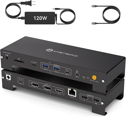USB C Laptop Docking Station 3 Monitors 4K by PVBCTCSID