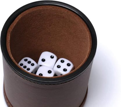 5 Pack PU Leather Dice Cups Felt Lining Quiet Shaker - Image 4