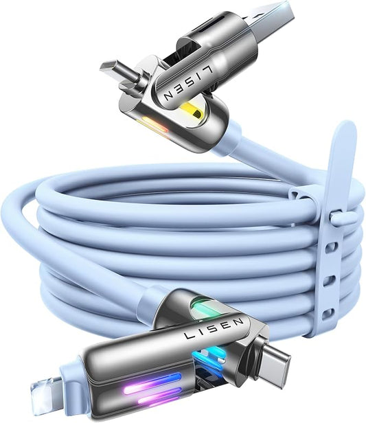 LISEN iPhone Cords Fast Charging 6 FT, 4 in 1 Charging Cable by Lisen