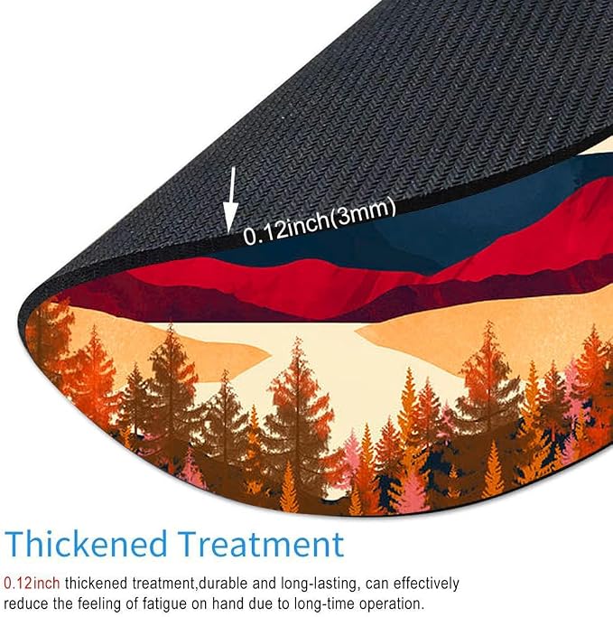 Mountain and Moon Round Mouse pad Customized Mousepad Non-Slip Rubber Base - Image 3