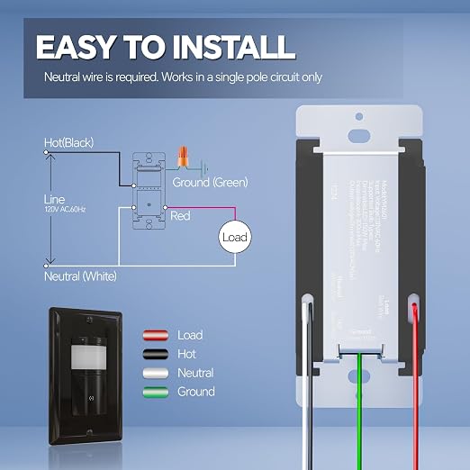 ECOELER Motion Sensor Dimmer Switch, in-wall Electronic Dimmer - Image 7