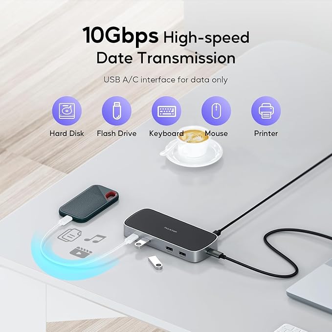 3 HDMI Triple USB C Docking Station, PULWTOP Laptop Docking Station Dual 4K - Image 4
