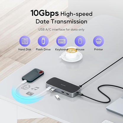3 HDMI Triple USB C Docking Station, PULWTOP Laptop Docking Station Dual 4K - Image 4