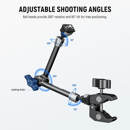 Neewer 11" Articulating Magic Arm Clamp Mount - Image 3