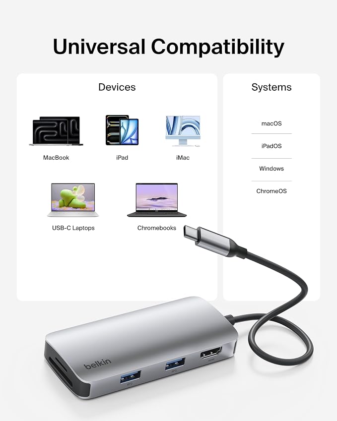 Belkin USB-C Hub, 5-in-1 Multiport Adapter - Image 6