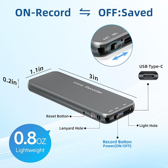 128GB Howabo Voice Activated Recorder - Image 3