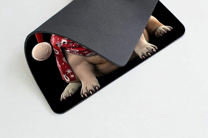 Square Mouse Pad 3D Dog-Santa Hat-1, Gaming Mouse Pads - Image 4
