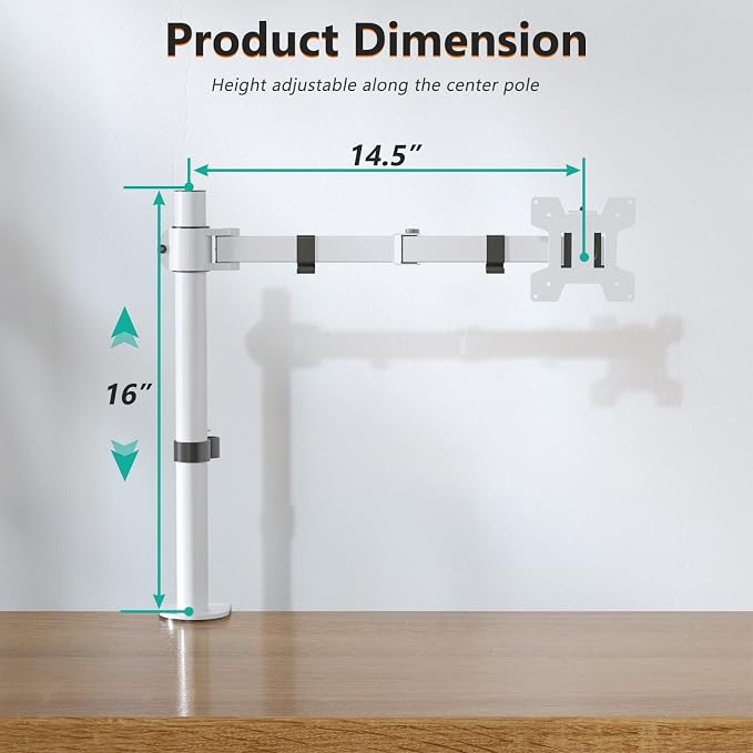 WALI Monitor Arm Mount for Desk, Single Computer Desk Mount, Monitor Bracket - Image 4