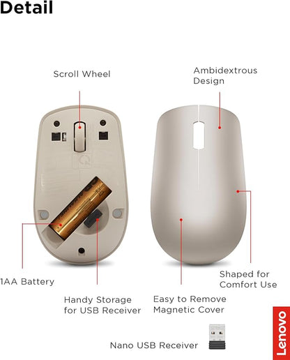 Lenovo 530 Wireless Mouse with Battery, 2.4GHz Nano USB, 1200 DPI Optical Sensor - Image 6