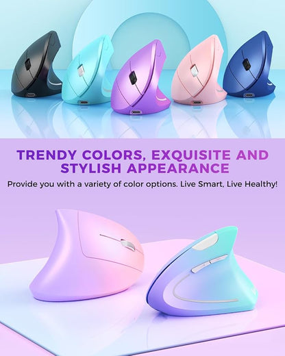 Lekvey Ergonomic Mouse, Wireless Vertical Mouse Rechargeable 2.4 GHz Optical - Image 2