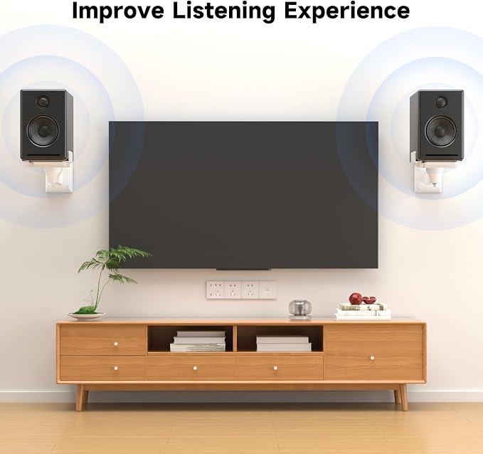 suptek Dual Side Clamping Bookshelf Speaker Wall Mounting Bracket - Image 4