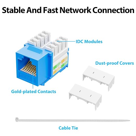iwillink 10Gbps Cat6 Keystone Jack and Punch-Down Stand, RJ45 Ethernet Keystone - Image 5