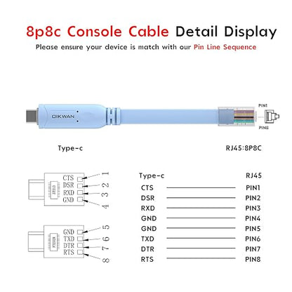 10ft USB-C to RJ45 Serial Adapter，USB C to Console Cable Essential Accessory of - Image 4