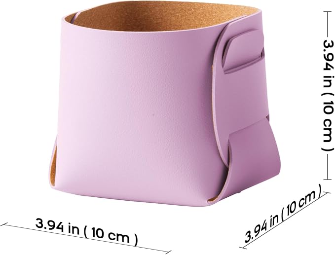 HOMIEAZICOZI 2-Pack Cork Leather Desk Accessories Storage - Image 3