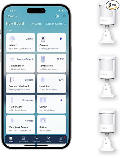 Aqara Zigbee Motion Sensor P1 3 Pack, Smart Motion Detector by Aqara