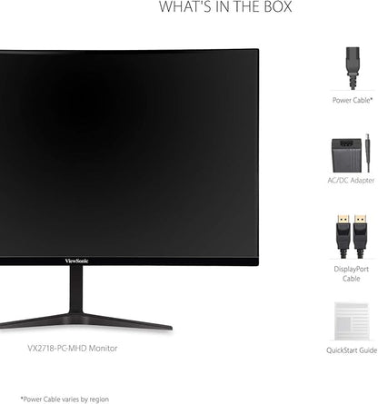 ViewSonic VX2718-PC-MHD 27 Inch Curved 1080p 1ms 180Hz Gaming Monitor - Image 8
