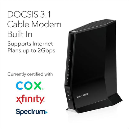 NETGEAR Nighthawk Modem Router Combo DOCSIS 3.1 Cable Modem and WiFi 6 Router - Image 3