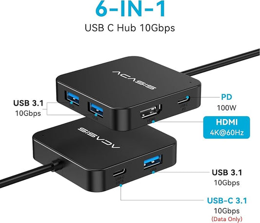 ACASIS USB C Hub 10Gbps, 6-in-1 Multiport Adapter - Image 2