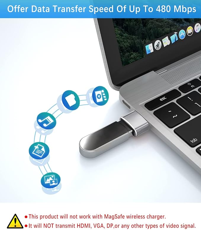 Elebase USB to USB C Adapter&Type C Male to 3.0 Female Adaptor 4PCS, - Image 8
