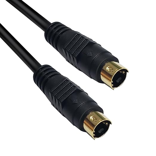 S Video Cable, S-Video Cable 4 pin Connector Male to Male Gold Plated Compatible - Image 2
