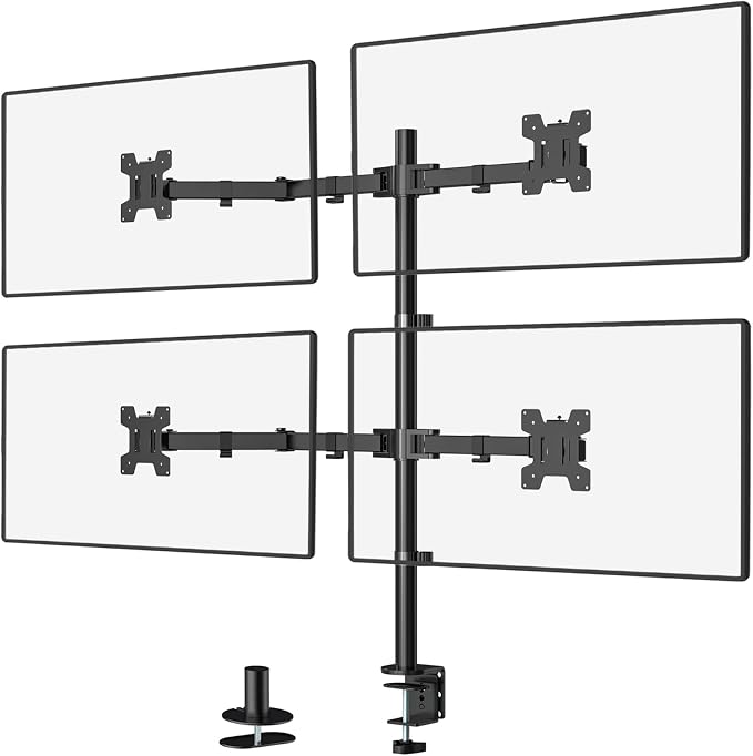 WALI Quad Monitor Desk Mount, 4 Monitor Stand Fits Heavy Duty Computer Screen by WALI