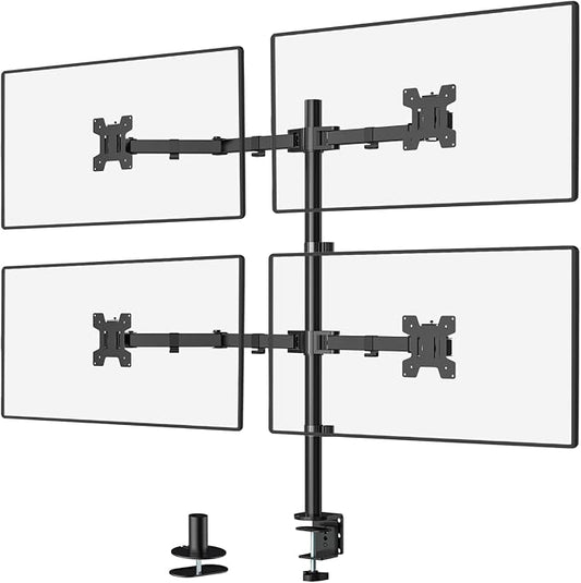 WALI Quad Monitor Desk Mount, 4 Monitor Stand Fits Heavy Duty Computer Screen by WALI