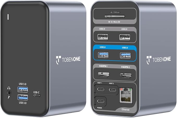 USB C Docking Station Dual Monitor by TobenONE