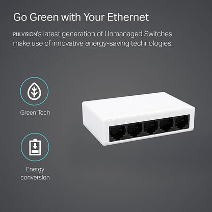 5 Port Gigabit Ethernet Switch 1000Mbps Network Hub USB 5-12V Powered Plug and - Image 9