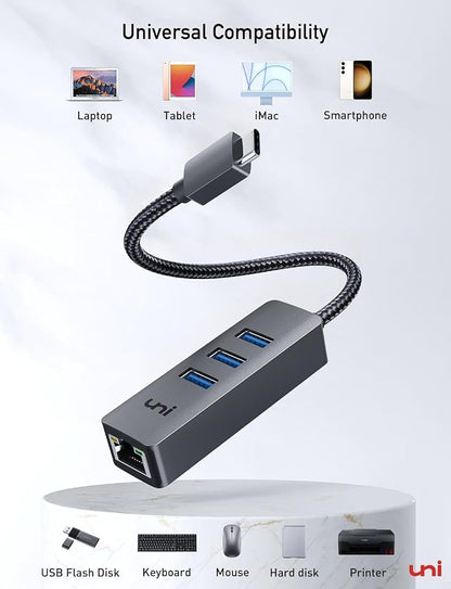 uni USB-C to Ethernet Adapter, USB C HUB Ethernet 1Gbps - Image 8