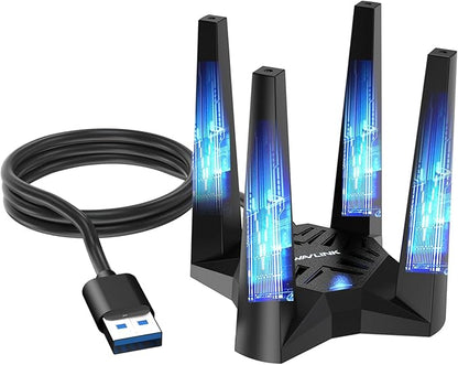 WAVLINK AX5400 USB WiFi 6E Adapter, Tri-Band 6GHz/5GHz/2.4GHz WiFi Adapter by WAVLINK%C2%AE