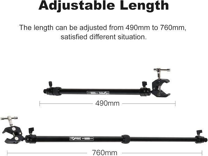 Accsoon Camera Slider Support Arm, Adjustable Tripod Stability Arm - Image 2