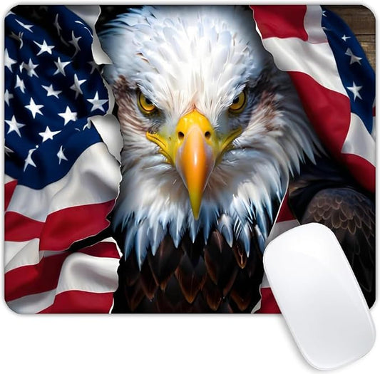 American Eagle Flag Mouse pad Customized Mousepad Non-Slip Rubber Base Mouse by Goodsprout
