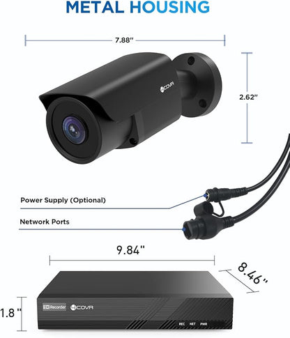 4COVR 4K PoE Security Camera System & AI Human Vehicle Detection, 8 CH 8MP NVR - Image 9