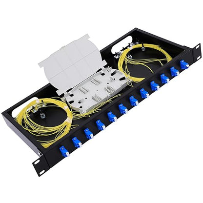 12 Duplex 24 Port LC-OS1 Rack Mount Enclosure Box + Splice Trays Fiber Cables by ProfessionalFiberNetworkDevicemanufacturer