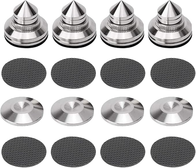 4 Sets Speaker Isolation Stand Feet, Stainless Steel Speaker Base Pads by Viborg