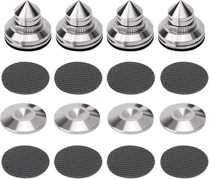 4 Sets Speaker Isolation Stand Feet, Stainless Steel Speaker Base Pads by Viborg