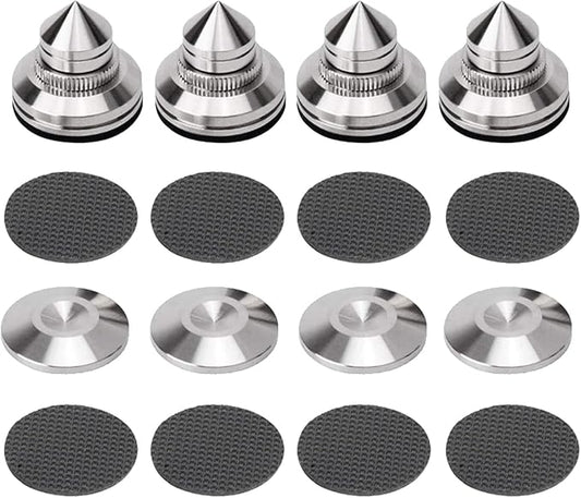 4 Sets Speaker Isolation Stand Feet, Stainless Steel Speaker Base Pads by Viborg