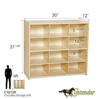 Contender 12 Cubbies 100% Birch Plywood Storage Cabinet, Office and Homeschool - Image 2