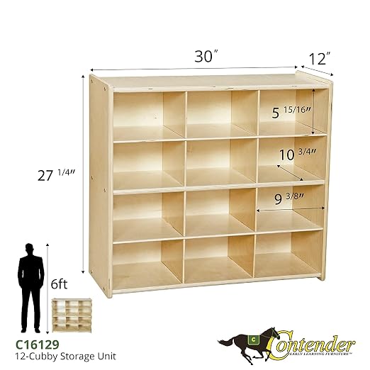 Contender 12 Cubbies 100% Birch Plywood Storage Cabinet, Office and Homeschool - Image 2