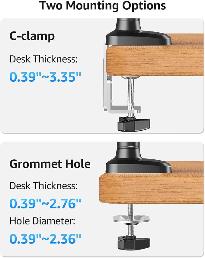 MOUNTUP Dual Monitor Mount Holds 4.4-26.5lbs, Heavy Duty Monitors Arm - Image 8