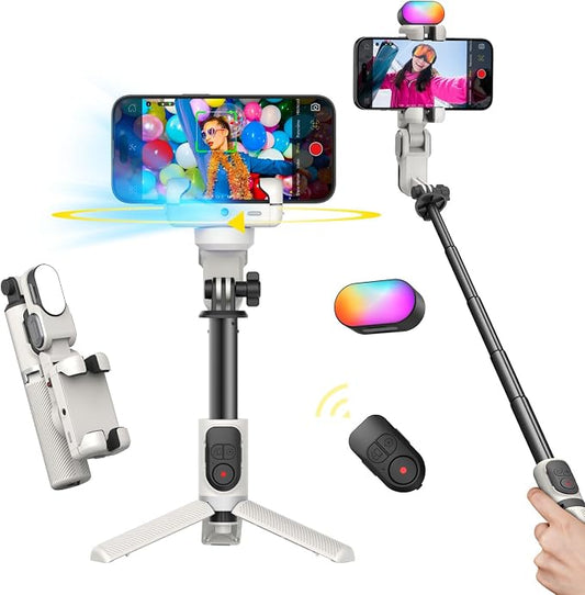 Gimbal Stabilizer for iPhone, Sefie Stick Tripod by AOCHUAN