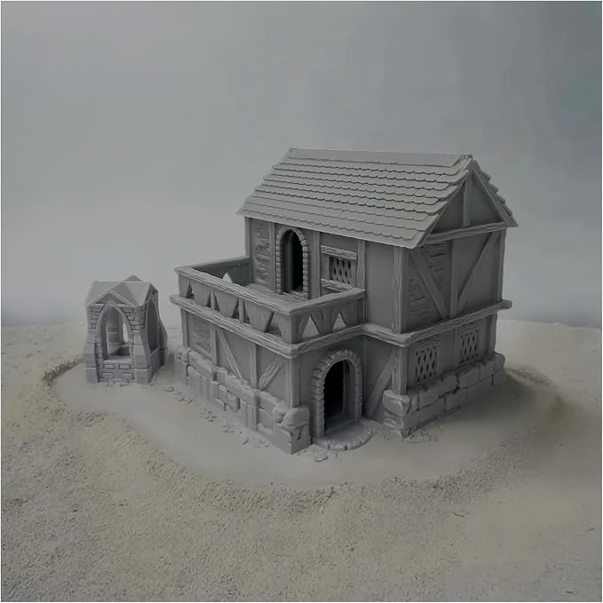 Paintable Tabletop Miniature Little Town Building Terrains Compatible - 18mm - Image 6