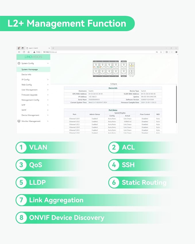 LINOVISION Industrial 12 Ports L2+ Cloud Managed PoE Switch - Image 4