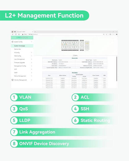 LINOVISION Industrial 12 Ports L2+ Cloud Managed PoE Switch - Image 4