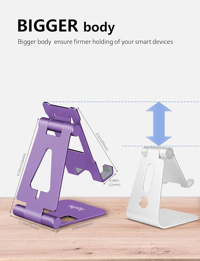 Cell Phone Stand for Desk, Adjustable Desktop Phone Holder Stand, Foldable - Image 3