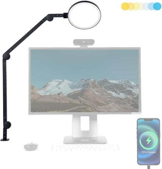 LUME CUBE Edge Light 2.0 LED Black Desk Lamp | Dimmable Home Office Desk Light by LumeCube