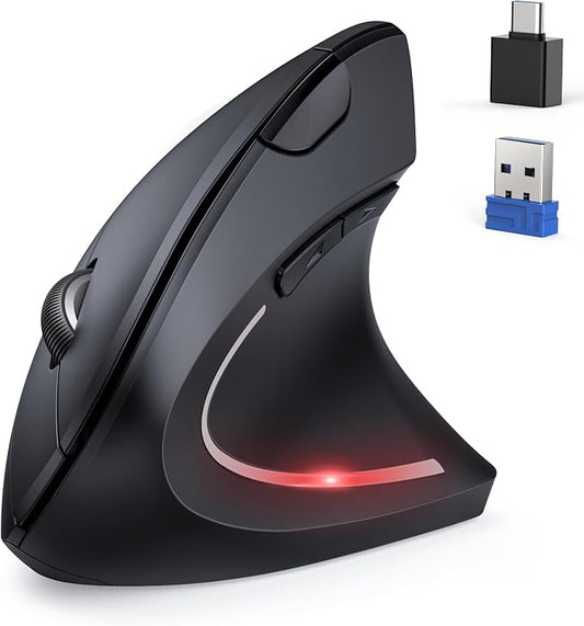 TECKNET Ergonomic Mouse, Jiggler Bluetooth Wireless Vertical Mouse, 4800 DPI by Tecknet